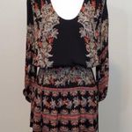 Free People Revolve Moonlight Drive Dress S  Black Smock Long Sleeve Tassel Boho Photo 3