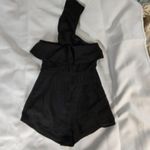 Lulus  Black One Shoulder Romper Photo 3