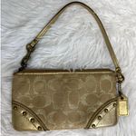 Coach y2k Gold Stud Signature Wristlet Photo 1