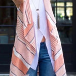 BB Dakota  Avery Stripe Linen Blend Vest Size Medium Photo 0