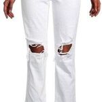 L'Agence NWT Audrina High Rise Straight Jean in Blanc Worn Destruct - Size 32 Photo 0