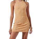 ASTR NWT  the label Yellow Melange Vania Ribbed Halter Dress Medium Photo 0