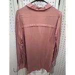 JustFab Dusty Rose Long Sleeve Collared Button Down Shirt Top M Photo 6