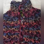 Vintage Colorful Gradient Crochet Open Knit Long Sleeve Sweater Y2K 70s Photo 2