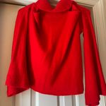 These Three Boutique Bright Red Open Shoulder Sweater Photo 0