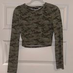 ZARA Camo Cropped Long Sleeve Shirt Photo 0