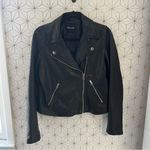 Madewell  The Washed Leather Motorcycle Jacket Black Photo 4