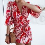 ZARA SS21 RED PRINTED MINI DRESS 3198/048 Photo 13
