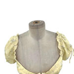 Princess Polly  Allyson Corset Top Puff Sleeve Yellow Floral Size US‎ 4 Photo 3