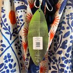 Farm Rio Tank Top Afternoon Breeze Beaded Tassel Tie Cotton Blouse Sz L NWT Photo 9