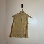 St. John  Metallic Gold Knit Mock Neck Shell Tank Top Photo 1