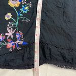 Umgee  Floral Embroidered Black Tunic Dress Lined Boho Crochet Cotton Size S‎ Photo 13