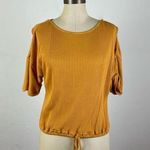 Free People  Beach Mustard Ribbed Top Photo 0
