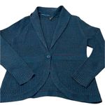 Apt. 9  szXL bluish/turquoise shawl collar 1 button ribbed knit cardigan EUC Photo 0