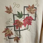 Vintage 90s Womens Autumn Leaves Double Collar Sweatshirt Size Large Made In USA Orange Photo 1
