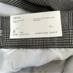 American Eagle  Wide Leg Trousers Womens 8 Long Gray Plaid Pants Stretch New Photo 4