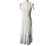 TALULAH  White Smocked Maxi Dress Shoulder Ties, Sz L Photo 4