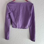 Madewell Squared Neck Textured Long Sleeve Crop Top Size M Photo 5