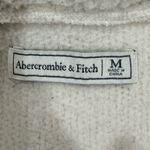 Abercrombie & Fitch  White Sherpa Sweatshirt Quarter Zip Fleece Medium Cozy Chic Photo 5