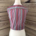 Striped Button Down Sleeveless Shirt Multi Size M Photo 1