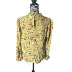 Anthropologie  Maeve Floral Balloon Sleeve Yellow Blue Keyhole Front Size 10 Photo 2