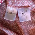 Red Long Sleeve Relaxed Blouse with Beaded Mandarin Collar Size 10 Photo 9