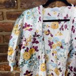 Dreamtime Cream Floral Silky Short Sleeve Lace Trim Short Mini Robe Size Large Photo 1