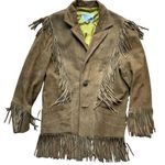Vintage Pioneer Wear Western Suede Fringe Jacket Brown Size 38 Photo 0