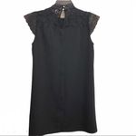 ZARA ‎ Mock Neck Lace Short Sleeve Dress Black XS Photo 1