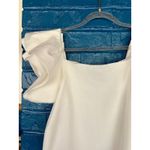 Strut & Bolt White Square Neck Top Ruffle Sleeve Knit Blouse Modern Sleeveless Photo 5