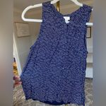 A New Day  Blouse Navy White Cottagecore Summer Festival Preppy Sleeveless S Photo 0