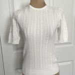 Madewell Womens Calla Snowy Lace Short Elbow Sleeve Knit Top White Size XS Photo 0