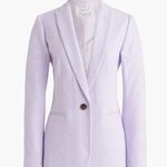 J.Crew NEW  Herringbone One-Button Blazer Purple Size 2 XS Linen Blend Preppy Photo 0