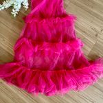 Boutique NEW Pink Mesh Ruffle Dress Photo 3