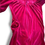 Vanity Fair Red Vtg. Womens Robe House Coat Velour Zip Up Embroidered Medium Photo 8