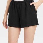 A New Day Black Linen Relaxed Lounge Shorts Size M Photo 0