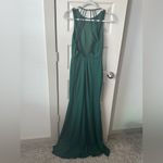 Hunter Windsor Keyla Open Back Fitted Formal Glitter Gown  Green NEW Size Small Photo 11