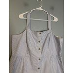 J.Crew NWT Women's Button Front Seersucker Blue White Stripe Tank Midi Dress 20 Photo 3