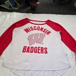 Stadium Athletics  Red and White Wisconsin Badgers Long Sleeve Tee Photo 2
