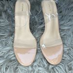 Pretty Little Thing  nude clear stiletto high heel single strap sandals size 9 Photo 3