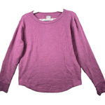 Gap  Shirt Waffle Knit Long Sleeve Top Small Crop Thermal Casual Everyday Purple Photo 0