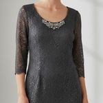Velvet by Graham & Spencer Gray Lace Beaded Embellished Dress Size Small Photo 0