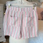 Briggs New York  Women's Linen Striped Shorts - Pink and White Photo 4