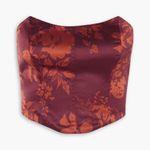 Reformation Maia Silk Corset Strapless Top Brick Floral 4 NWT Photo 0