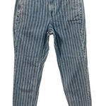 American Eagle Mom Jean | Size 6 Long | Hi-Rise Blue with White Stri… Photo 0