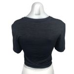 Aritzia Wilfred Free Black Crew Neck Short Sleeve Knot Hem Cropped T Shirt Sz S Photo 1