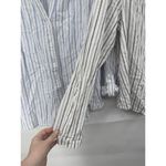 kim rogers Set Of 2 Button Front Stripe Linen Blend Shirt Women XXL Roll Tab Photo 7