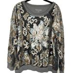 Soft Surroundings Glistening Sequin & Velour Jersey Knit Lined Sweatshirt Sz XL Photo 0