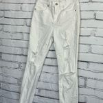 Madewell Y2K High Rise Skinny Cropped Jeans White Frayed Hem Distressed Size 27 Photo 7