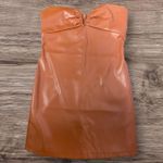 Kirious New  Los Angeles Women's Large Brown Strapless Faux Leather Mini Dress Photo 0